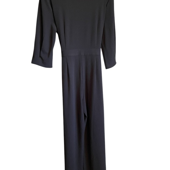 Halston Women's Black Solid 3/4 Sleeve -Front Zip-Size Large-Attached belt NWT - Picture 7 of 12